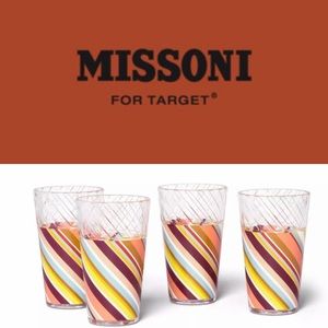 🔖 MISSONI For Target 20th Anniversary 4 Pack Tumbers Striped Cups Drinkware